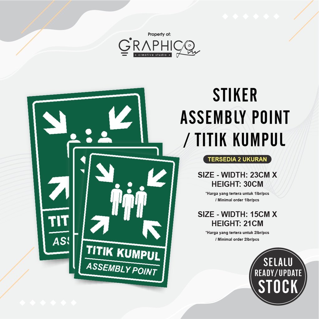 Jual Stiker Titik Kumpul Assembly Point U 23x30cm Min Order 2lbr