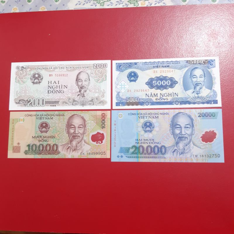 Jual Uang Kertas Kuno Asing Vietnam 1 Set 2000 Dong 5000 Dong 10000