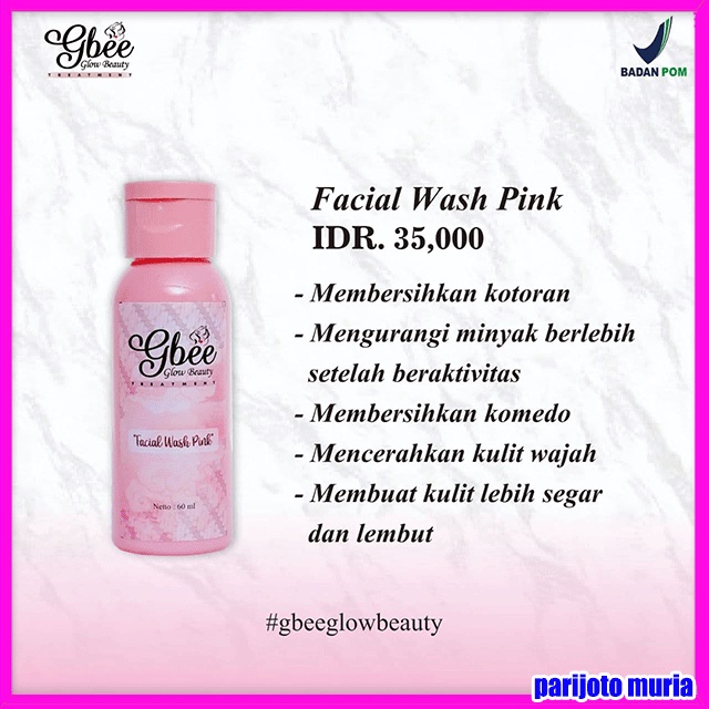 Jual FACIAL WASH PINK GBEE GLOW BEAUTY Shopee Indonesia