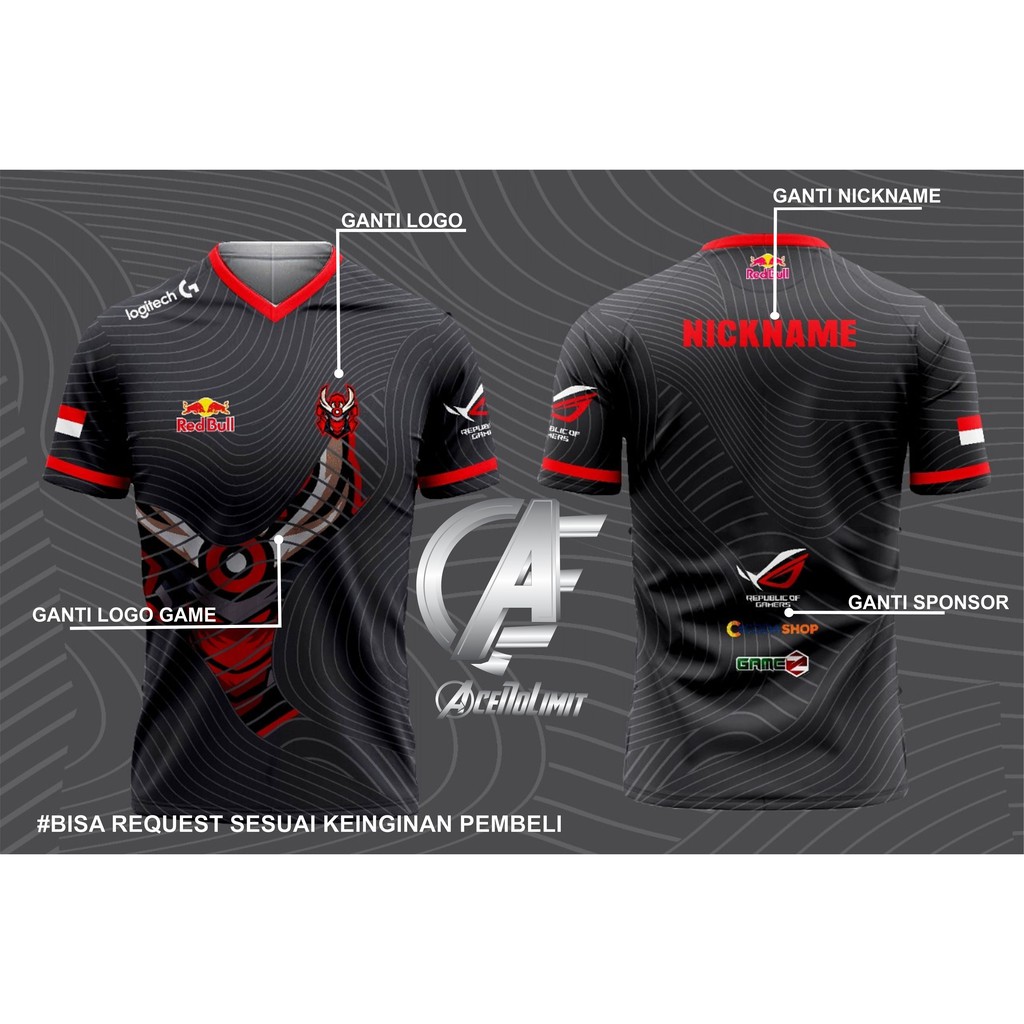 Jual Jersey Gaming Esport Custom Full Printing Murah Bisa Pakai