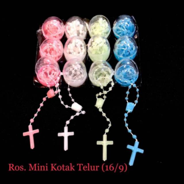 Jual Rosario Fosfor Mini Kotak Telur Kalung Rosario Kalung Rohani