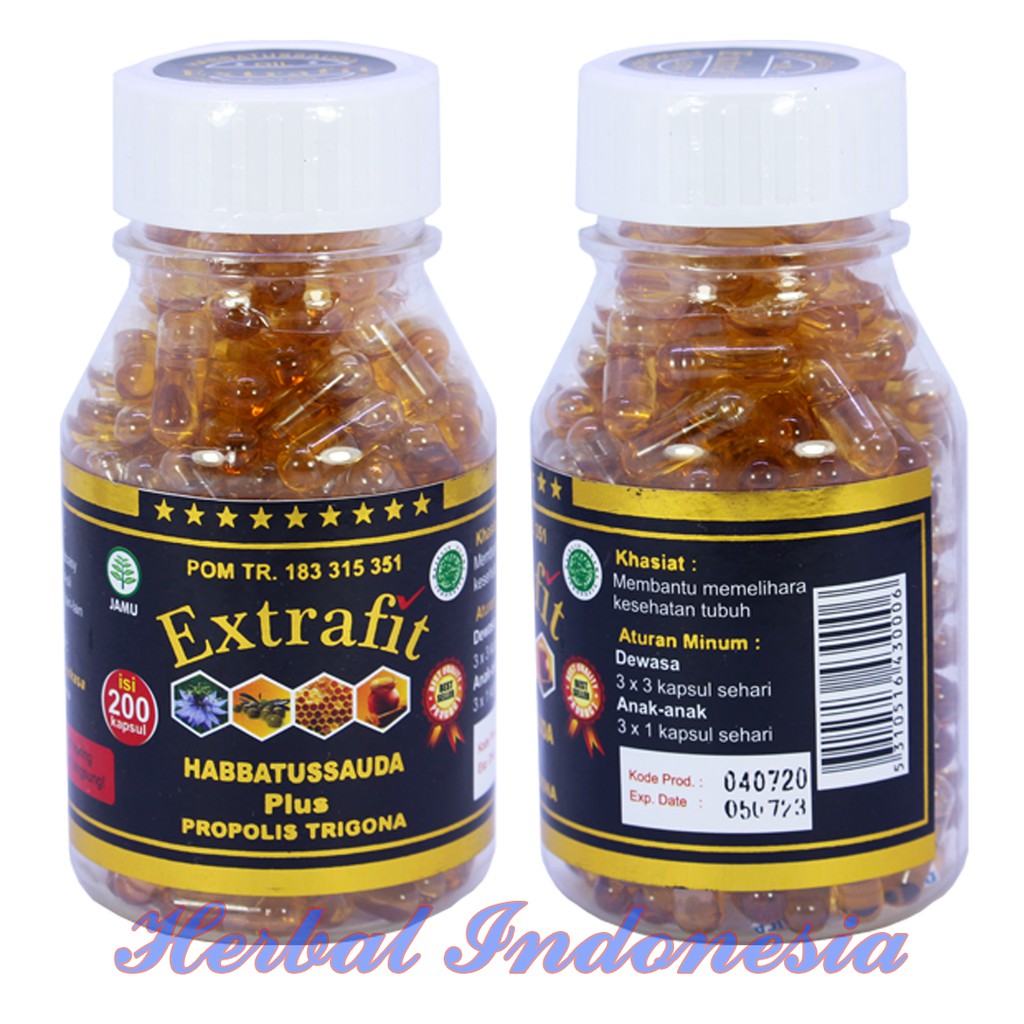 Jual Habbatussauda Oil Extrafit Plus Propolis Trigona Isi 200 Kapsul