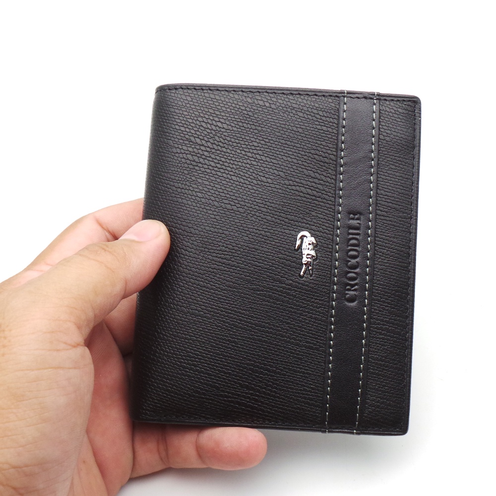 Jual Dompet Kulit Asli Pria Model Buku Berdiri Vertikal Crocodile