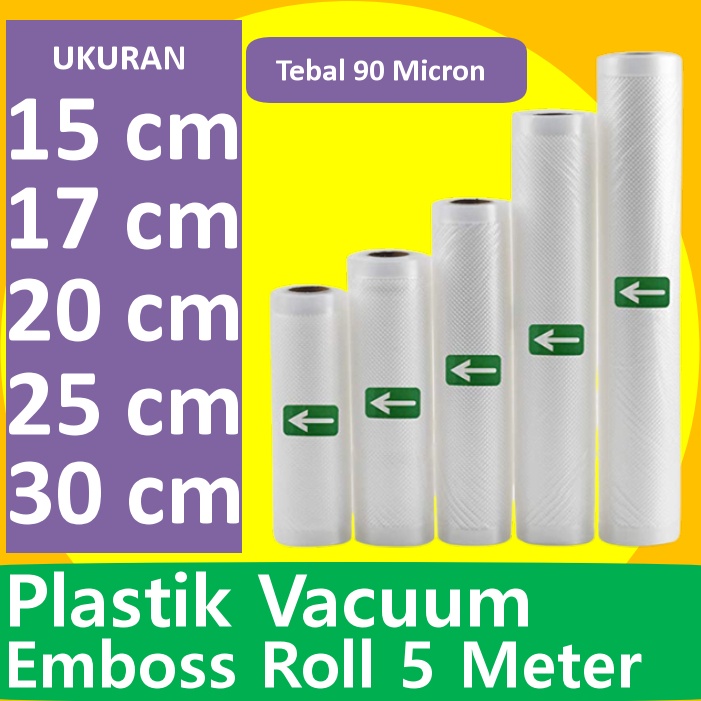 Jual Plastik Vacum Vacuum Sealer Makanan Emboss 5 Meter Roll Vakum