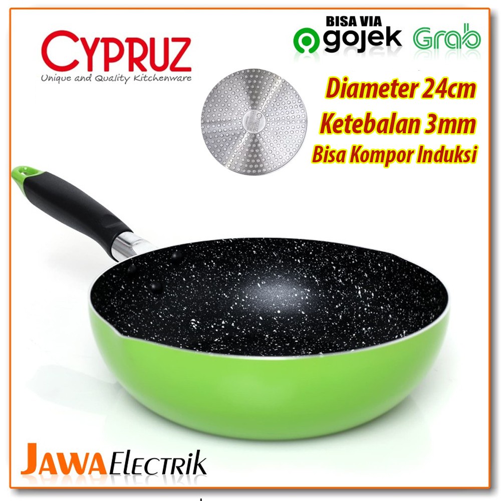 Jual Frywok Cypruz Fp Wajan Fry Wok Marble Color Series Hijau Cm