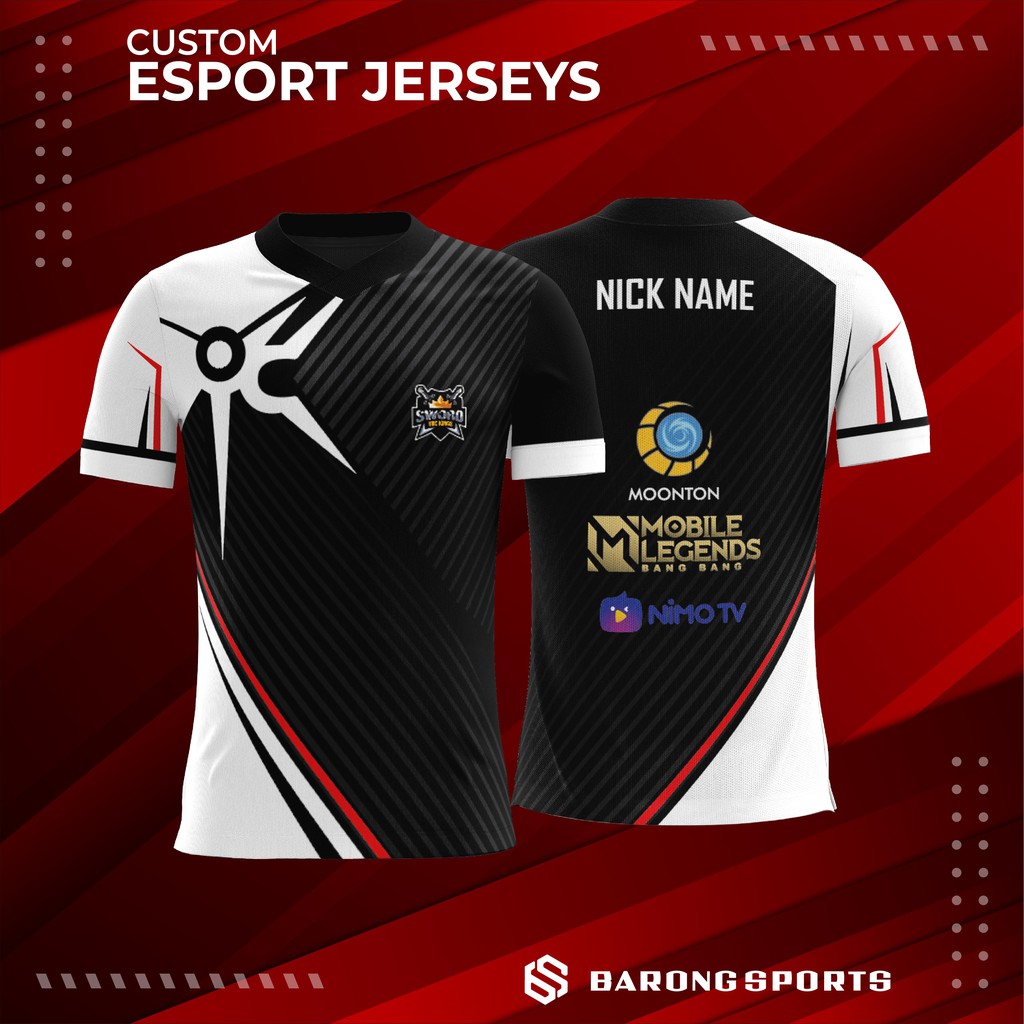 Jual Jersey Kaos Baju Gaming Custom Squad Ml Aov Pubg Free Nickname