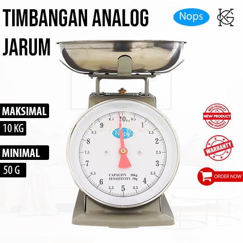 Jual ACAS NOPS Timbangan Mangkok 10kg 20kg 30kg Jarum Analog Manual