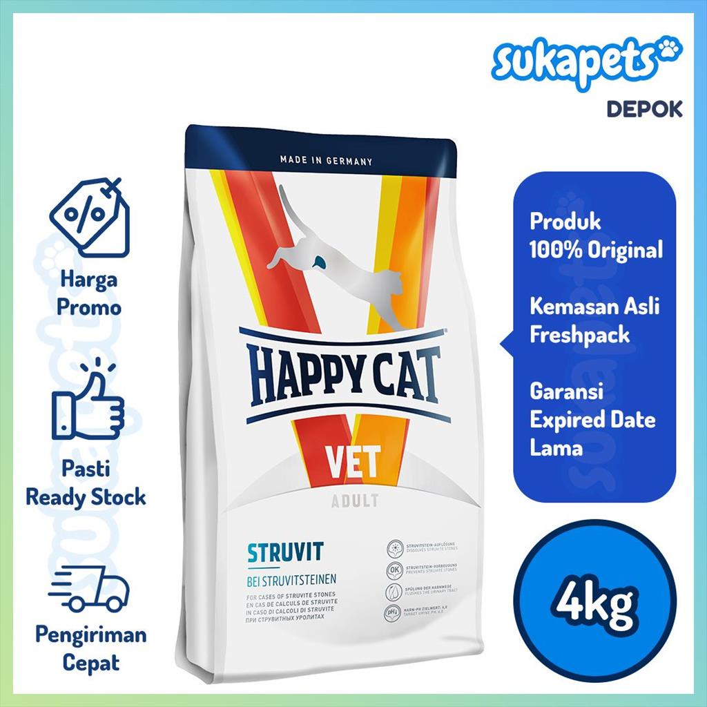 Jual Happy Cat Vet Struvit Urinary Dry Food Makanan Kucing 4kg Shopee