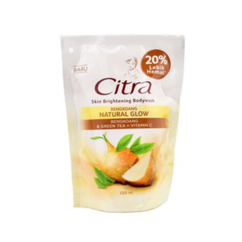 Jual Citra Natural Glow Bengkoang Body Wash 220ml Refil Shopee Indonesia