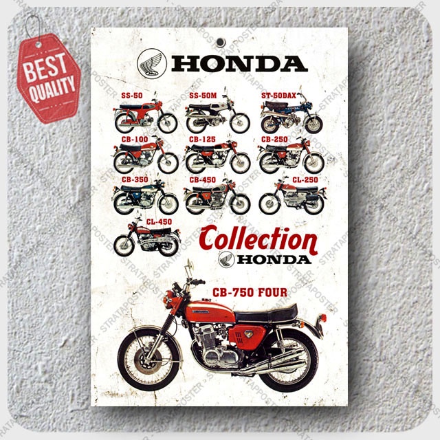 Jual Poster Motor Klasik Honda CB Dekorasi Hiasan Dinding Otomotif