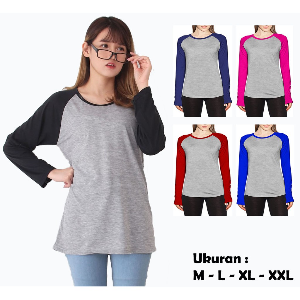 Jual Kaos Raglan Lengan Panjang Abu Misty M71 Shopee Indonesia