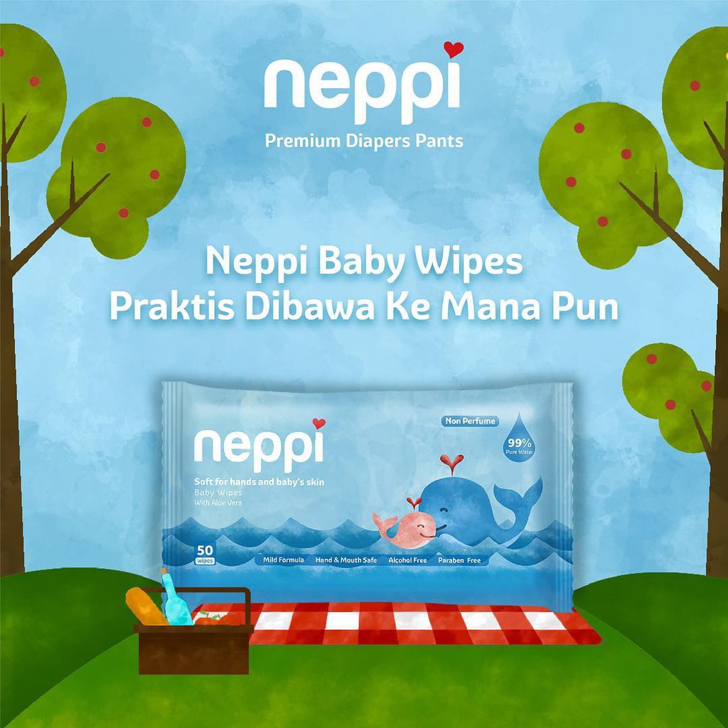 Jual Neppi Wipes Non Parfum Sheets Tissue Basah Shopee Indonesia