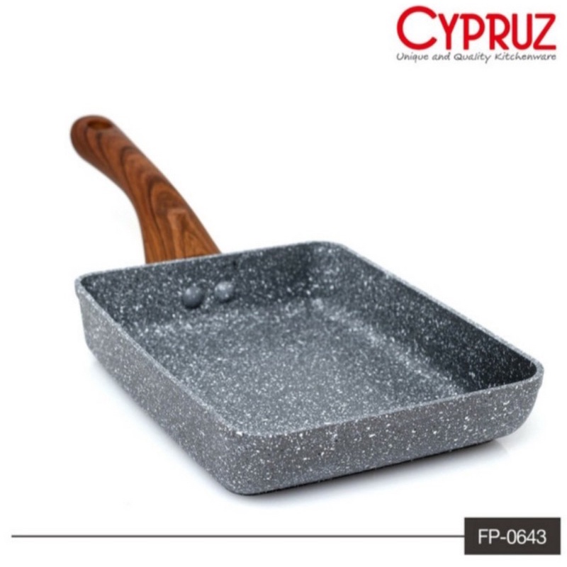 Jual CYPRUZ Fry Pan Kotak Omellete Marble Induksi Gagang Kayu 13 X 18