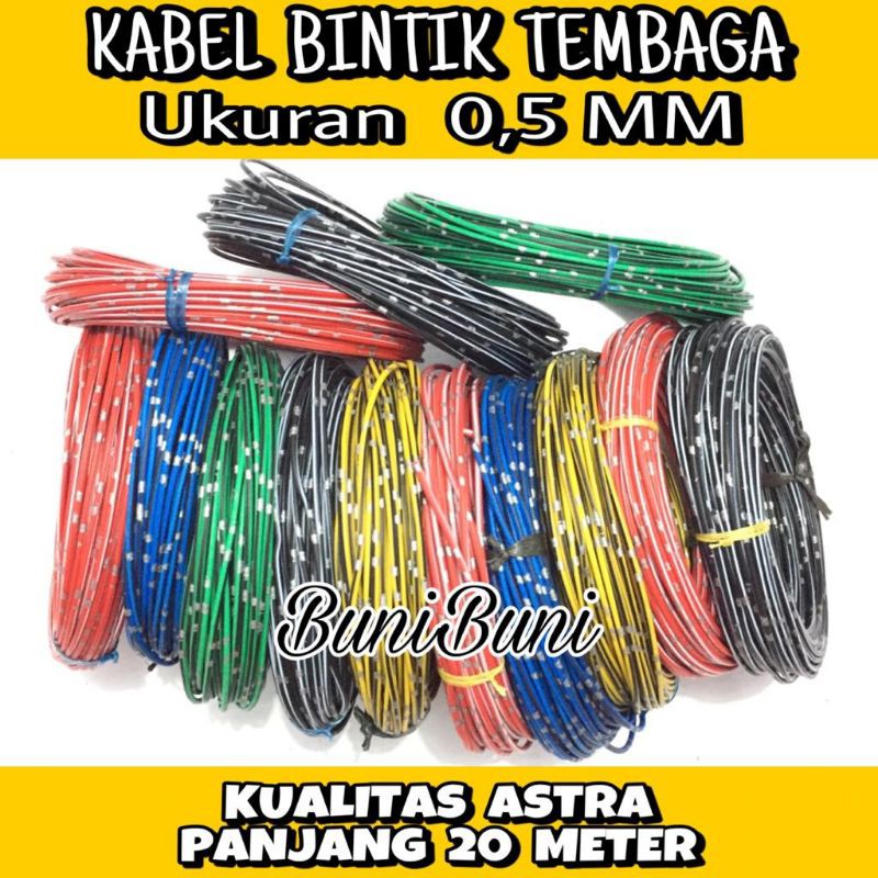 Jual Kabel Bintik Body Bodi 0 5 MM Mobil Motor Serabut Tembaga Standart