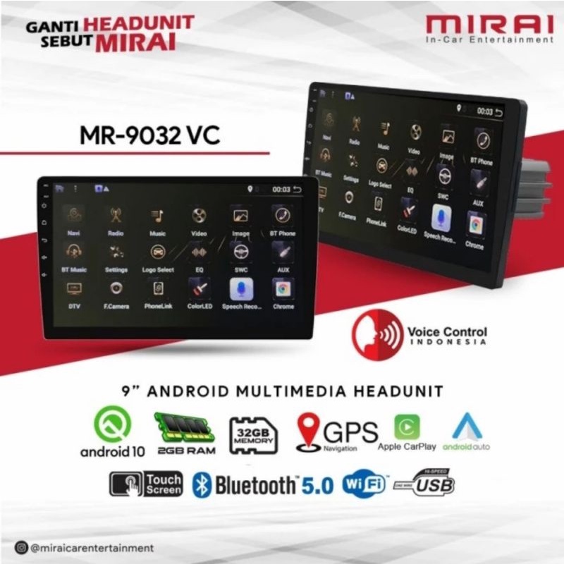 Jual Head Unit Android Inch Mirai Mr Vc Ram Gb Shopee