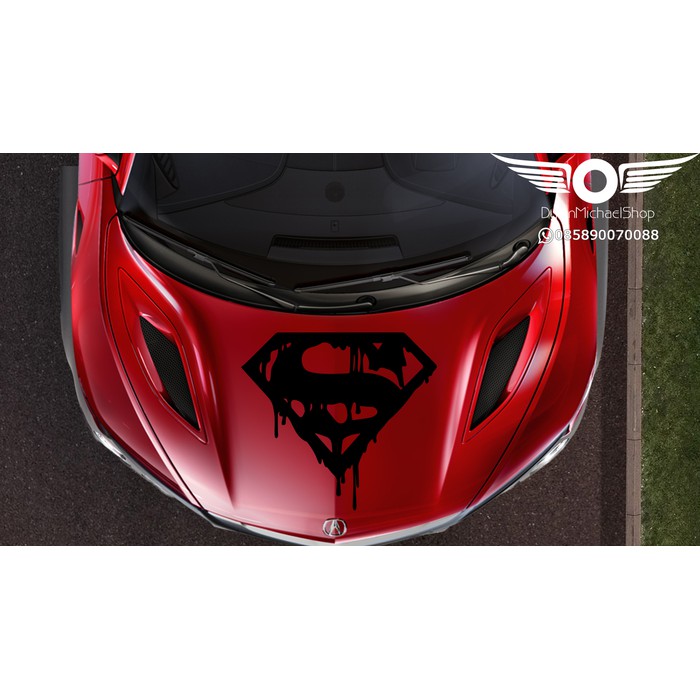 Jual Wat Cutting Sticker Mobil Superman Darah Blood Outline Stiker