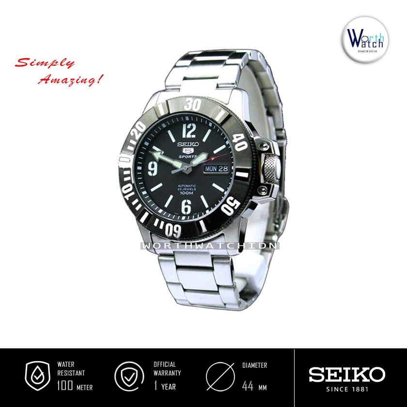 Jual Jam Tangan Pria Otomatis Seiko Automatic Black Dial Stainless