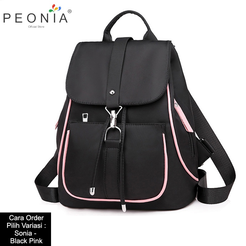 Jual Peonia PNA SONIA Water Resistant Tas Ransel Wanita Import Korea