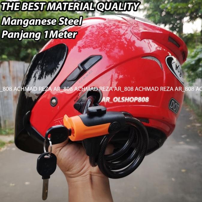 Jual Rantai Helm Gembok Sepeda Motor Kunci Pengaman Helm KYT INK NHK GM