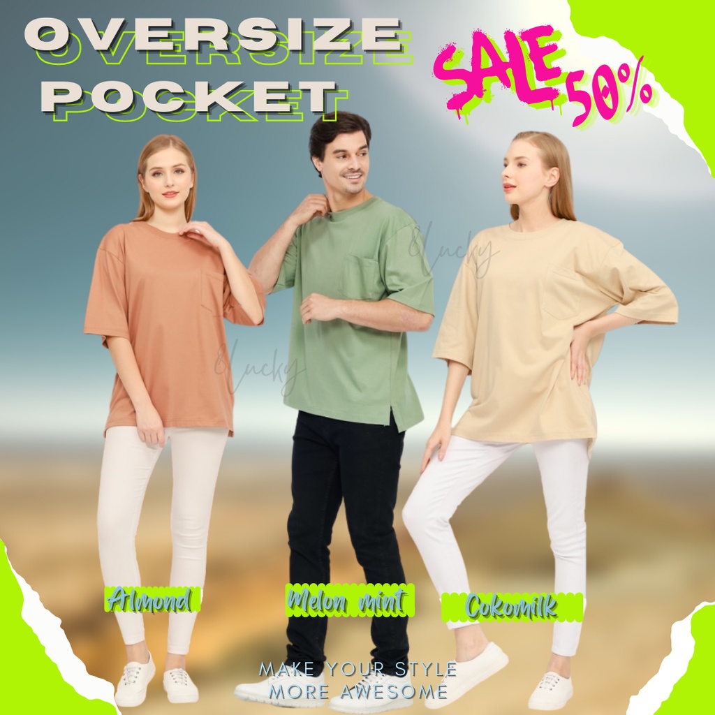 Jual Wfl T Shirt Oversized Unisex Kaos Oversize Pocket Wanita Dan Pria