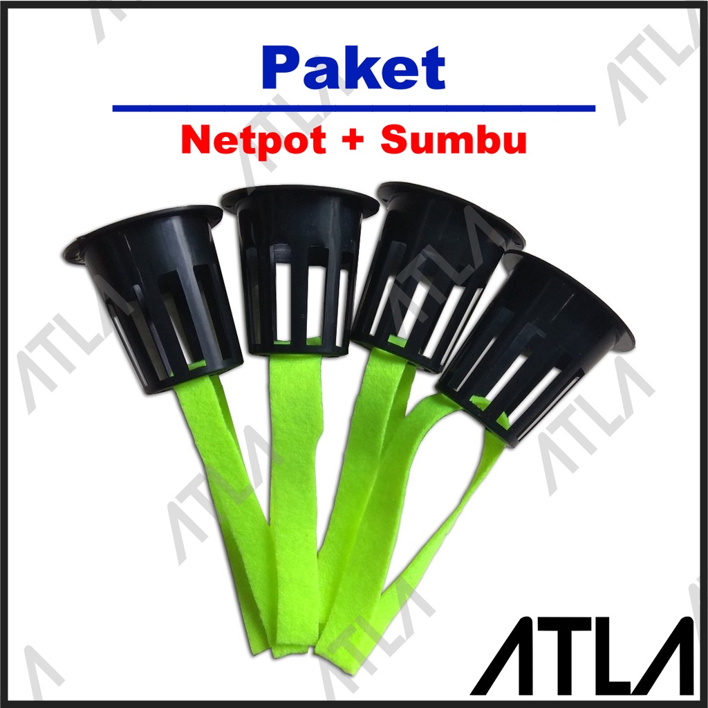 Jual Netpot Hitam 5 Cm Hidroponik Dengan Sumbu Flanel Paket KN001 H