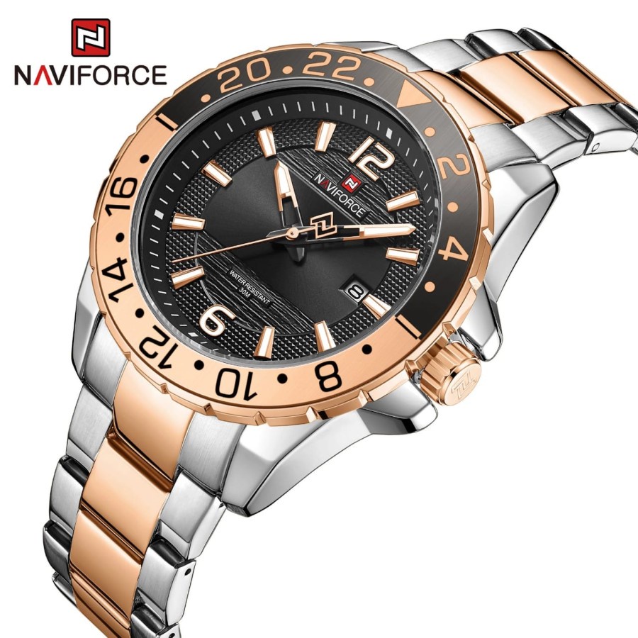 Jual Jam Tangan Pria Naviforce Nf L Date Rantai Man Original Anti