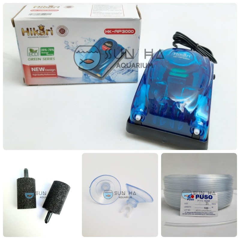 Jual Paket Aerator Air Pump Gelembung Aquarium Aquascape 2 Output