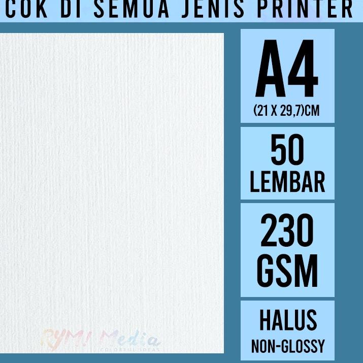 Jual Berkualitas LINEN Jepang 230 Gsm A4 Isi 50 Lembar Kertas HVS