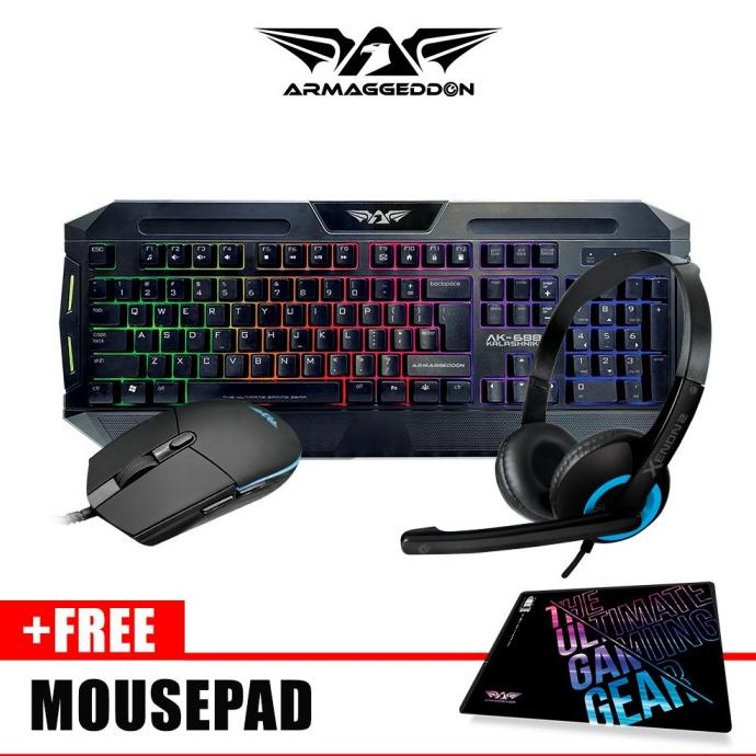 Jual Armaggeddon AK 6880 Combo Gaming Keyboard Mouse And Xenon 2