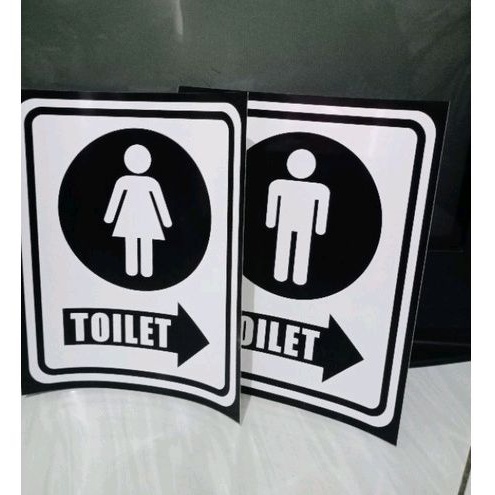 Jual STIKER SIGN 20 X 25 LOGO TOILET PANAH KANAN PRIA WANITA RAMBU