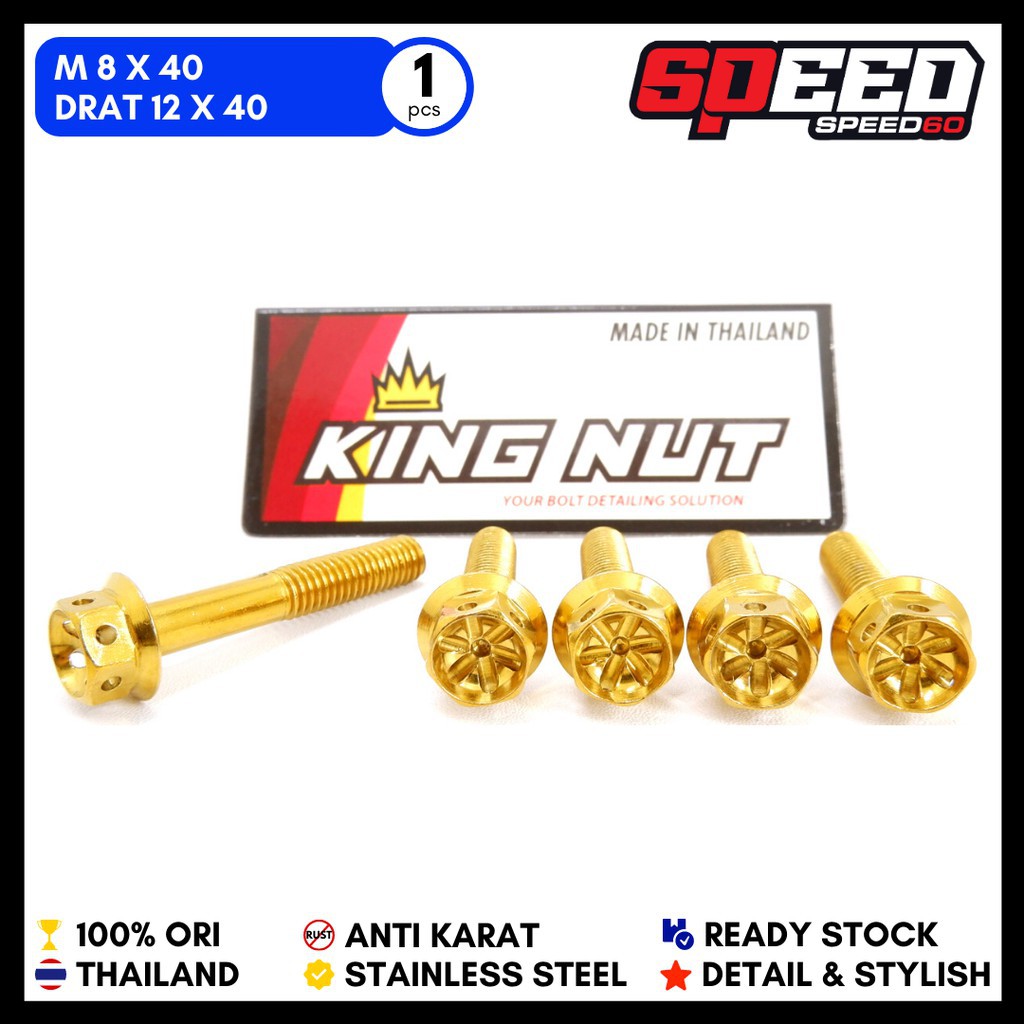 Jual Baut M X Drat X Gold Probolt Thailand Stainless Flower