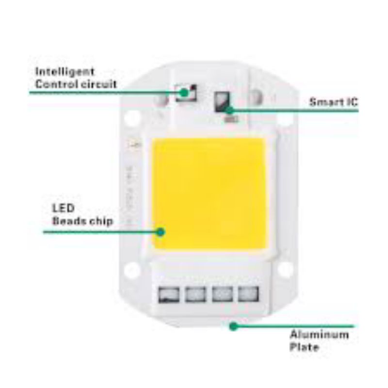 Jual Hpl LED Chip 50 Watt 220 Volt AC Part Lampu Sorot LED 50 Watt