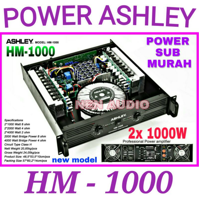 Jual Power Ashley HM1000 Original HM 1000 Amplifier Ashley HM 1000