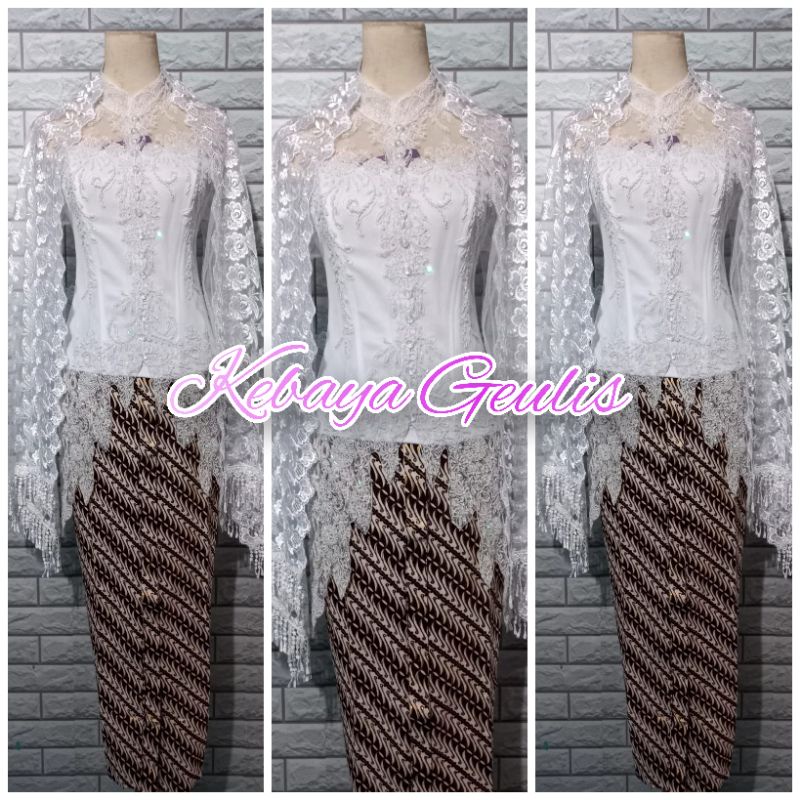 Jual Set Kebaya Akad Nikah Kebaya Pengantin Model Rawis Selendang