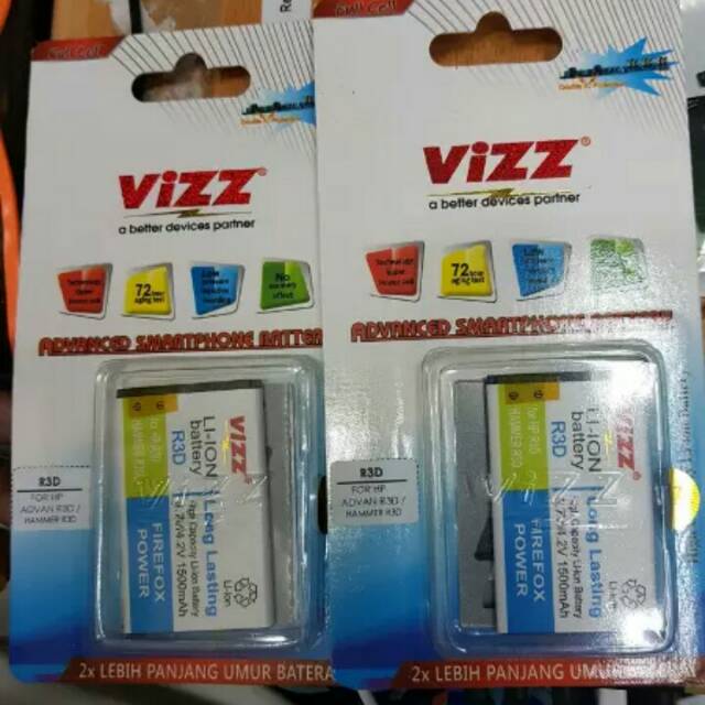 Jual Batre Baterai Battery Advan Hammer R D Mah Double Power Vizz