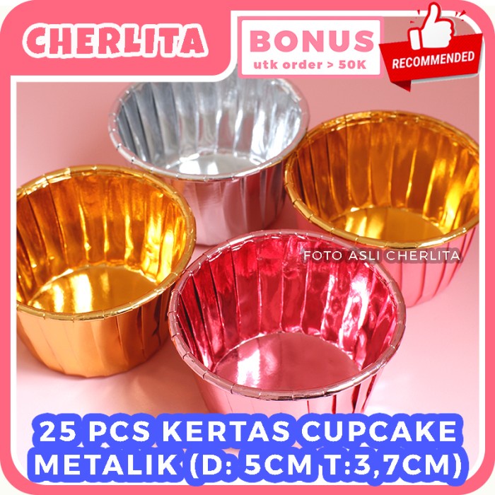 Jual Kertas Cupcake Metalik Muffin Gold Pink Silver Cake Case Kertas