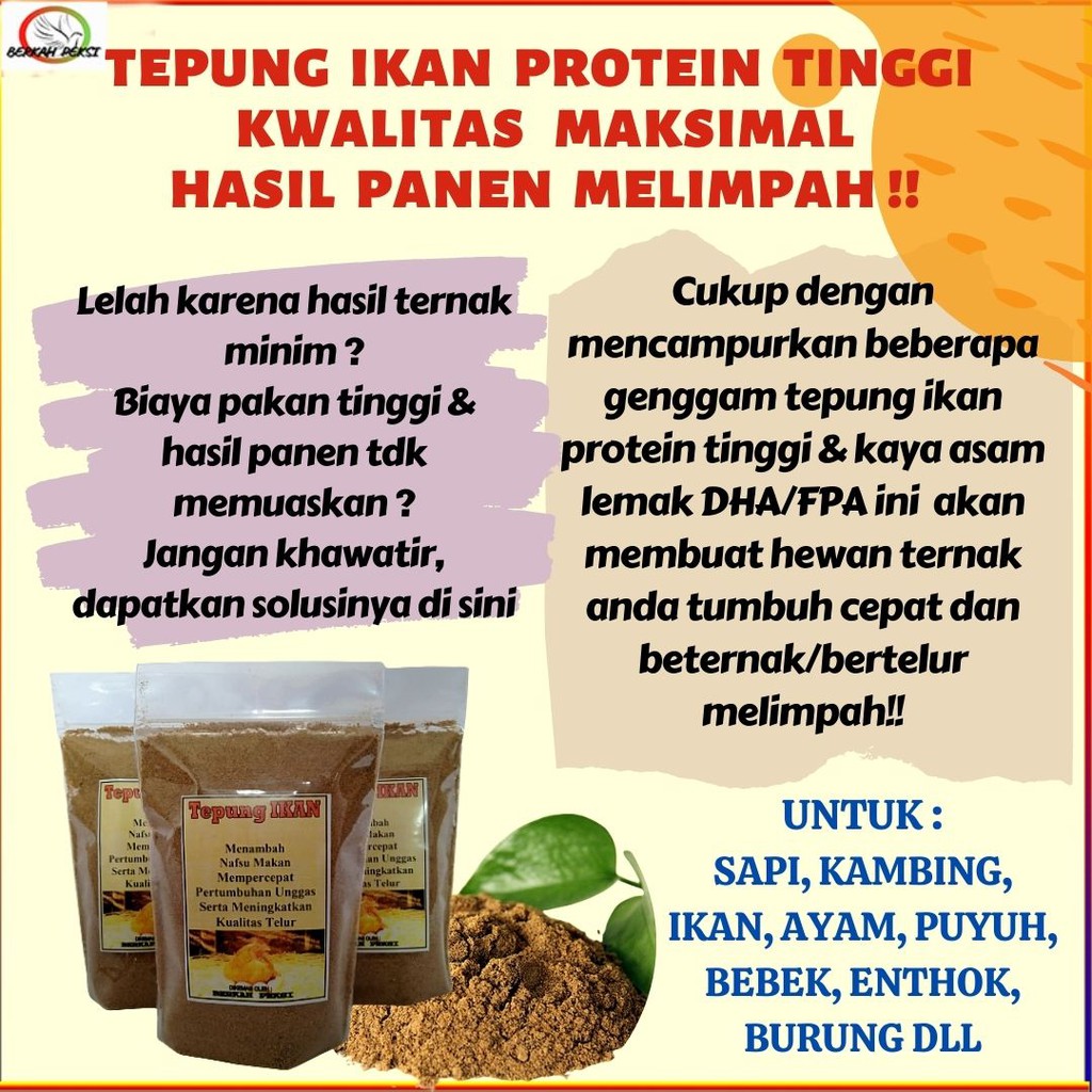 Jual Tepung Ikan Kg Nutrisi Pakan Ternak Protein Tinggi Menggemukkan