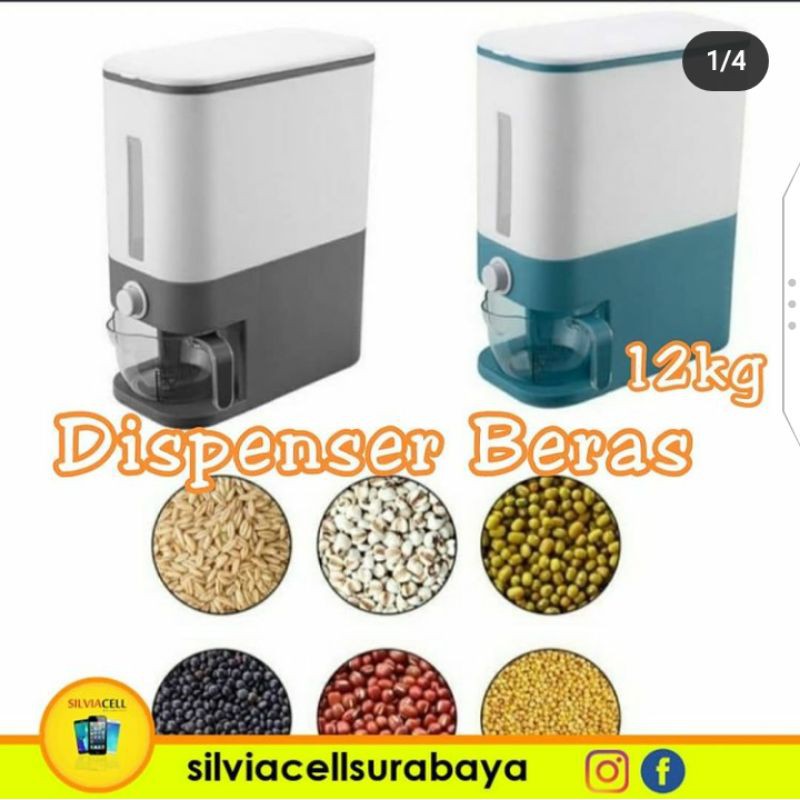 Jual RICE STORAGE BOX DISPENSER BERAS 10 KG TEMPAT BERAS 12 LITER