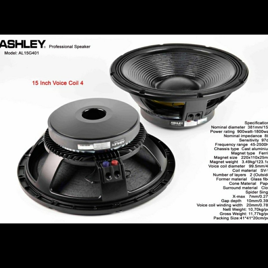 Jual Speaker Component Ashley AL15G401 Original Woofer 15 Inch Shopee