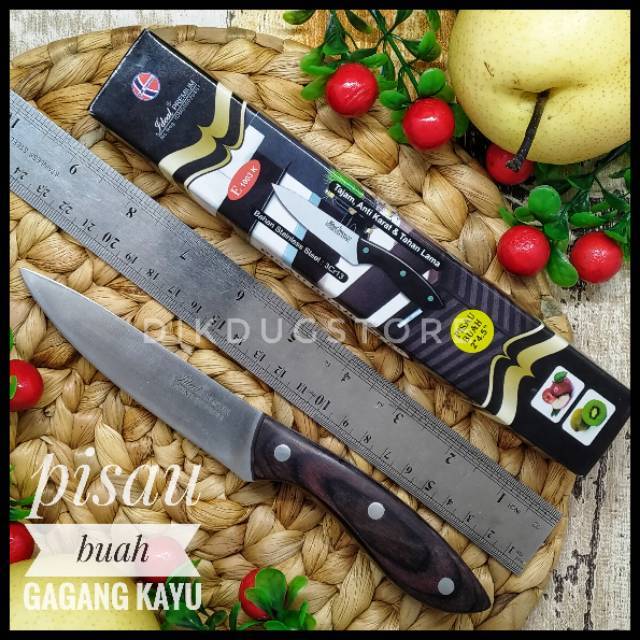 Jual Pisau Dapur Utility Knife Stainless Steel Gagang Kayu Ideal