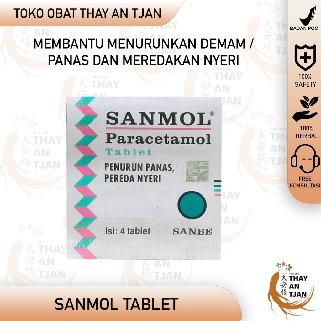 Jual Sanmol Tablet Obat Demam Meredahkan Panas Paracetamol