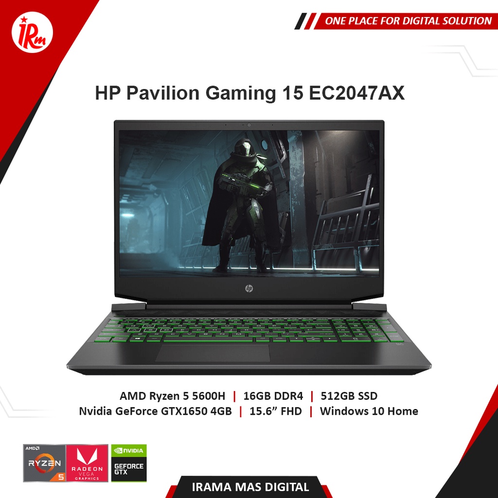 Jual Hp Pavilion Gaming Ec Ax Amd Ryzen H Gb Gb Ssd