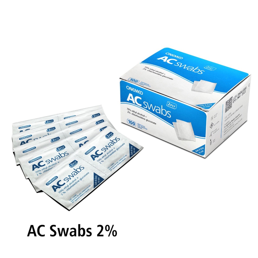 Jual AC Swabs 2 Persen OneMed Box 100pcs OT Shopee Indonesia