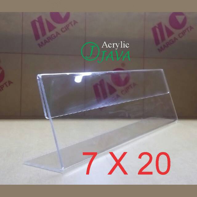 Jual DESK NAME ACRYLIC NAME PLATE PAPAN NAMA AKRILIK MEJA 7X20 1 SISI