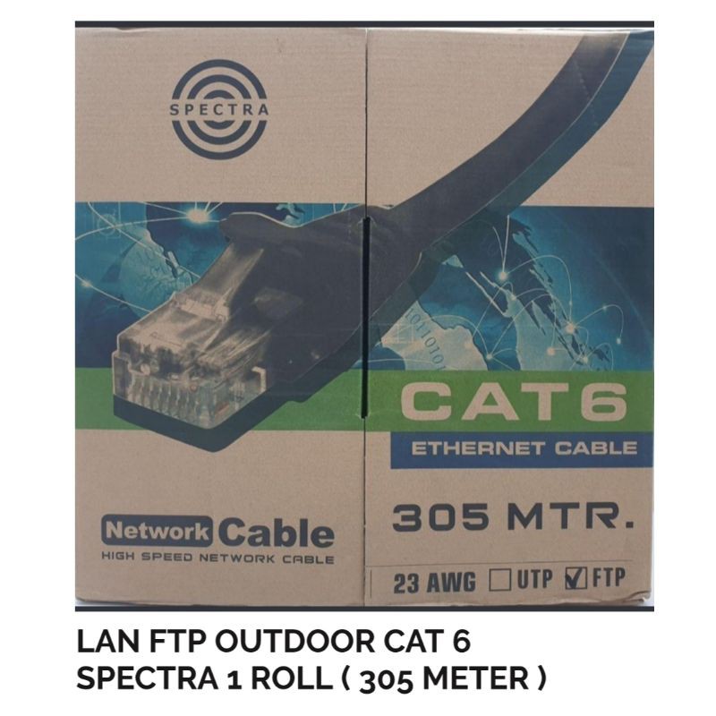 Jual Kabel LAN Spectra CAT 6 FTP STP Outdoor 1 Roll 305 Meter