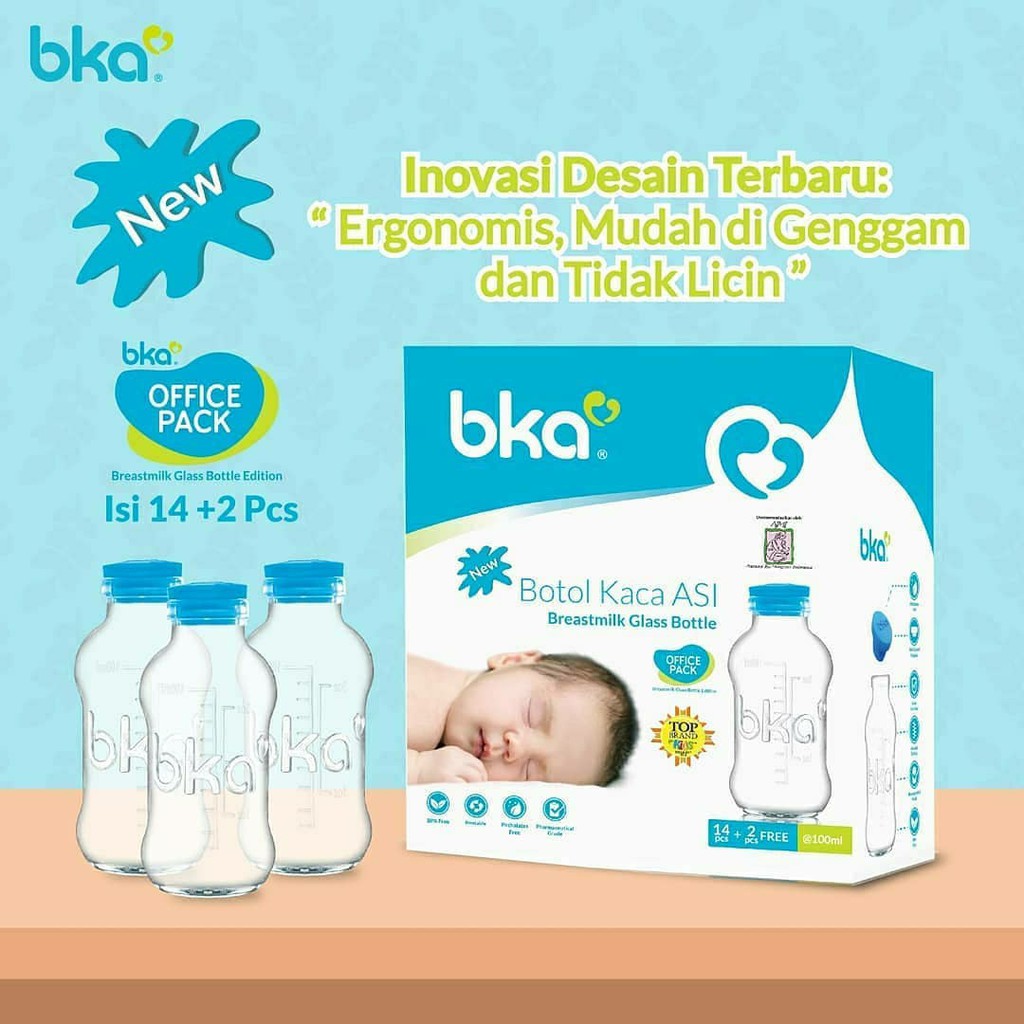 Jual BKA Botol ASI Kaca 16pcs Botol Susu Tempat Penyimpanan ASI Botol