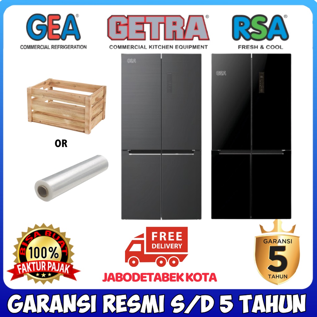 Jual Kulkas Side By Side 4 Pintu Gea G4d 586 Inox Black Glass 586 Liter