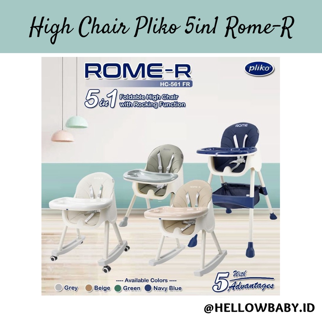 Jual High Chair Pliko Rome Hc Kursi Makan Bayi Balita Kursi Tinggi