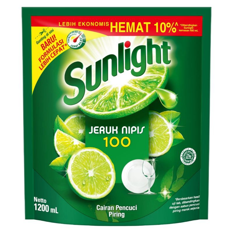 Jual Sunlight Lime Sabun Cuci Piring Jeruk Nipis 1200Ml Cairan