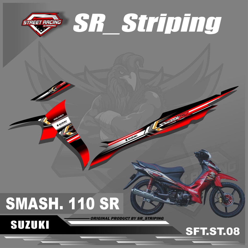 Jual Stiker Striping SMASH 110 Sticker Lis Variasi Motor SMASH 110